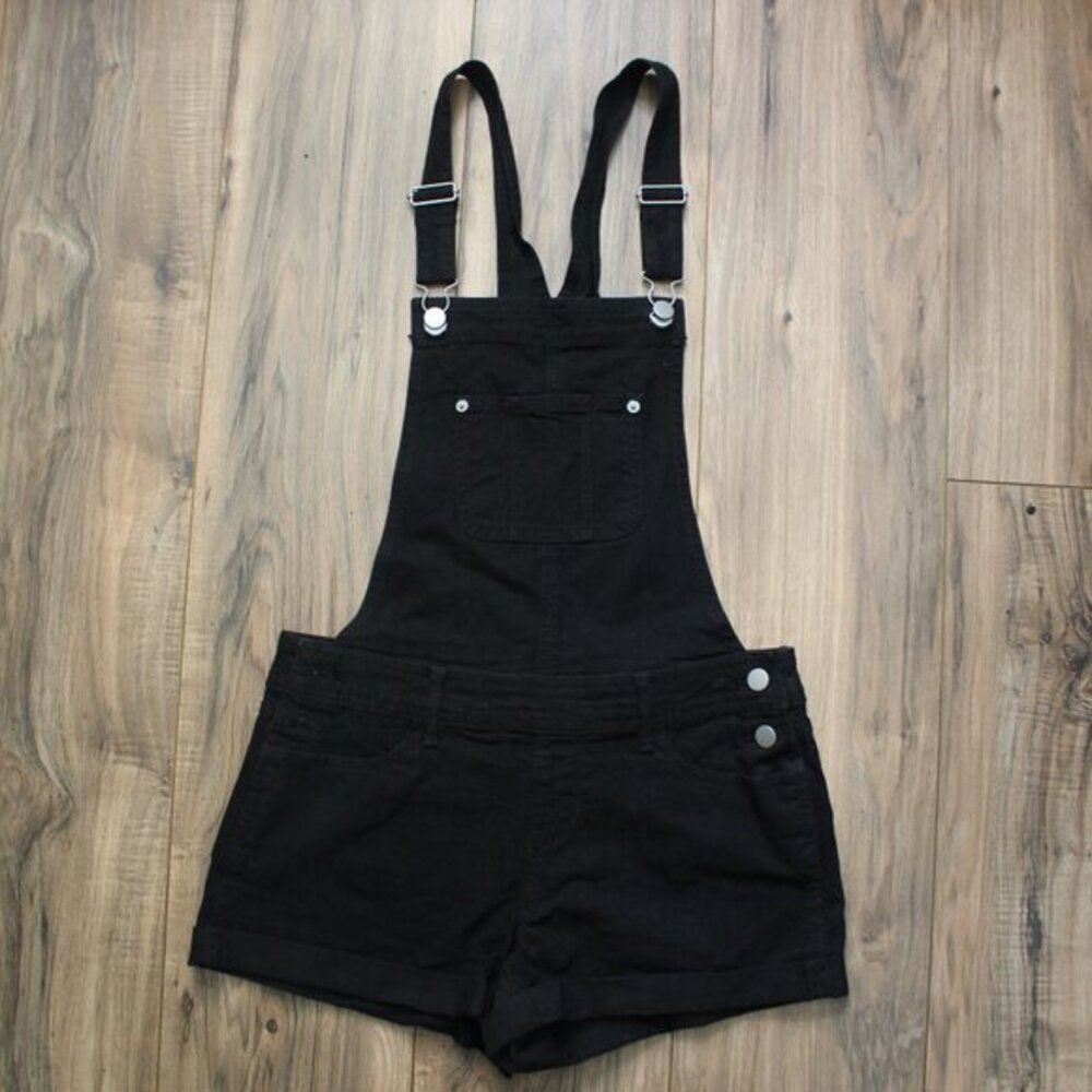 No Boundaries Denim Overall Black Shorts Small